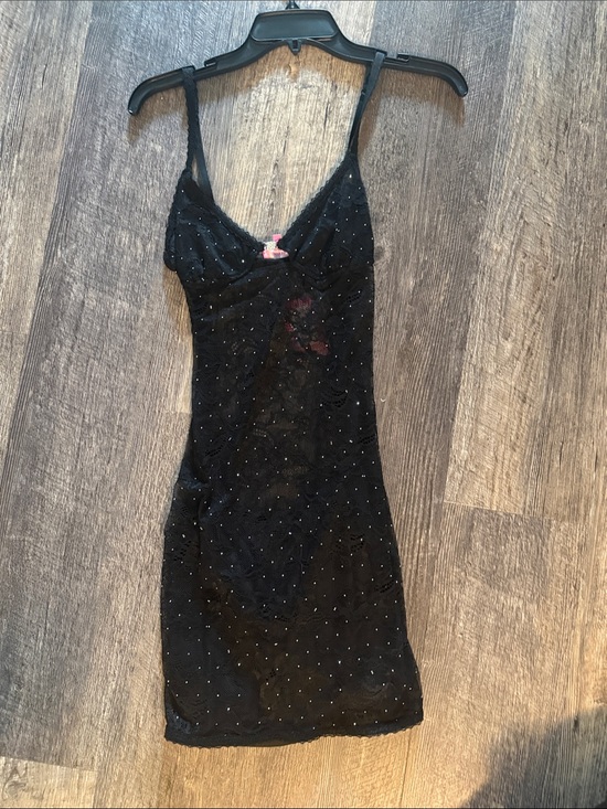 Edikted Other - Edikted rhinestone sheer lace mini slip dress